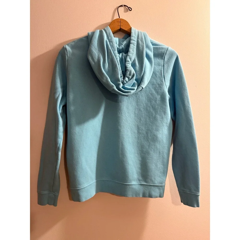 Nike Sportswear Essential Hoodie Light Blue Futura Logo Fleece Pullover Mens M